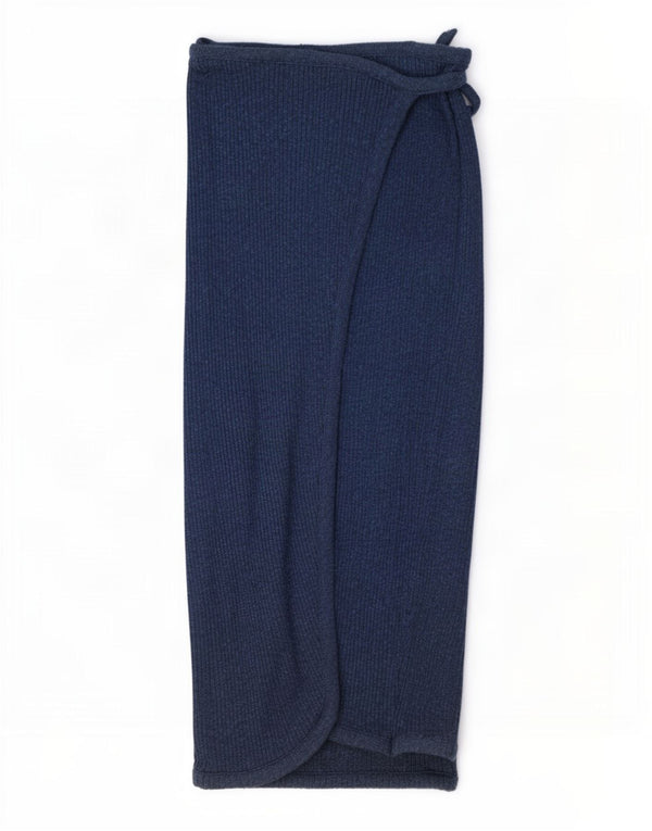 Vintage Womens Knit Wrap Skirt Medium W28 Navy Blue