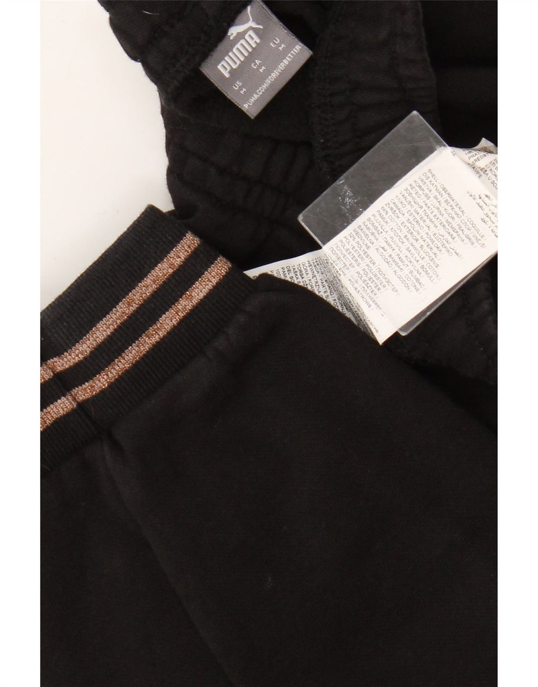 Puma Womens Graphic Tracksuit Trousers Joggers UK 14 Medium  Black Cotton