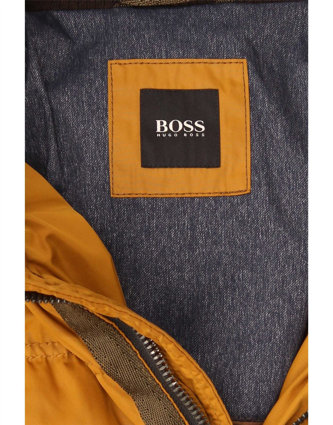 Hugo Boss Mens Hooded Padded Jacket UK 40 Large Yellow