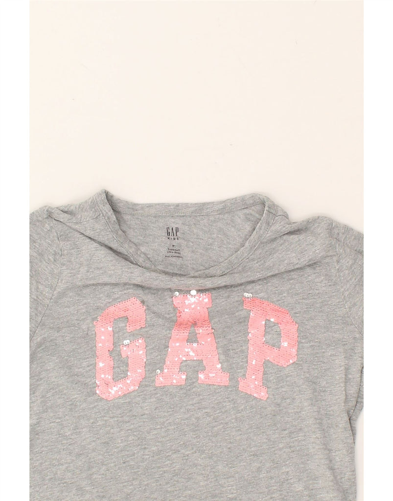 GAP Girls Graphic Top Long Sleeve 11-12 Years Medium Grey Cotton | Vintage Gap | Thrift | Second-Hand Gap | Used Clothing | Messina Hembry 