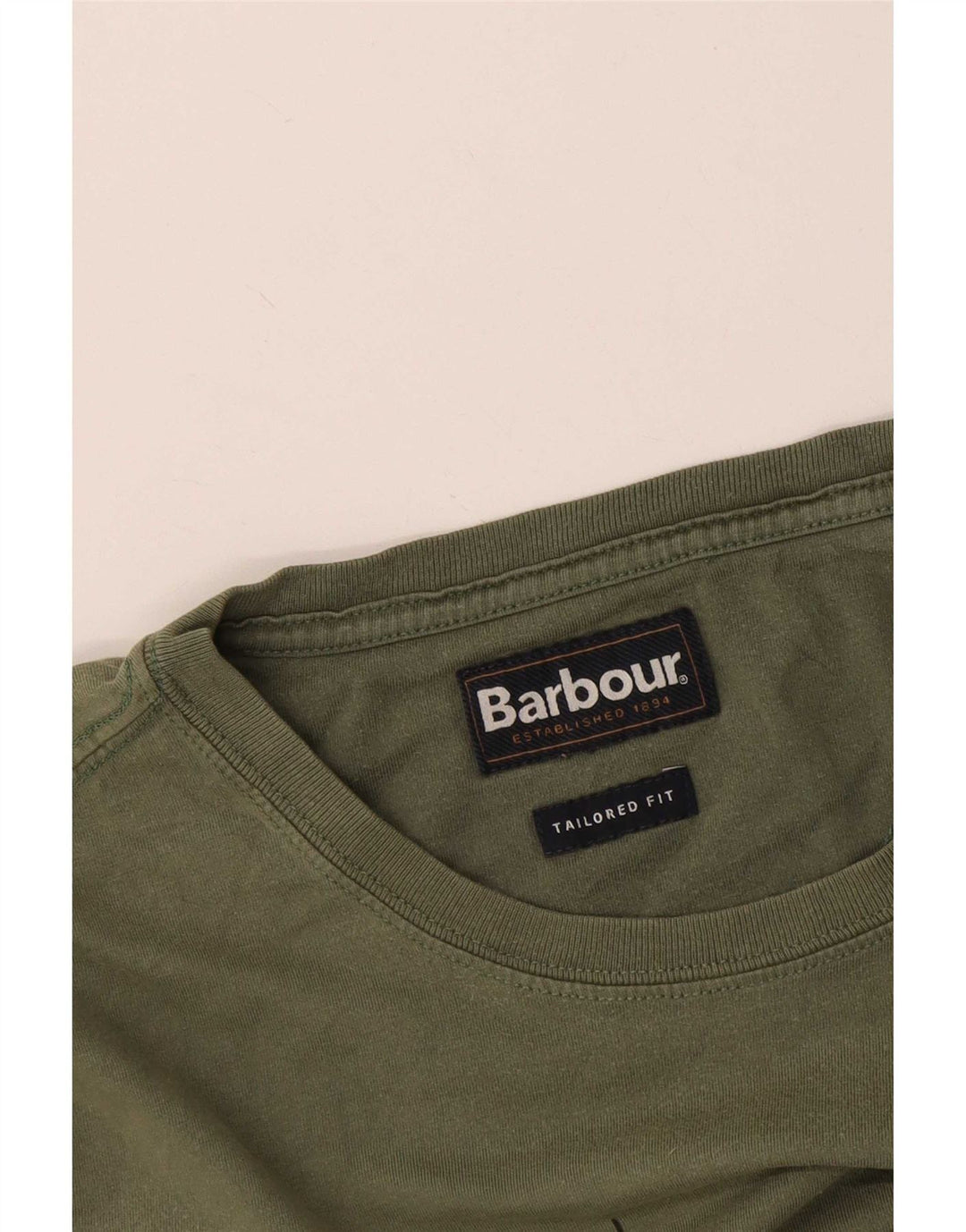 Barbour Mens Tailored Fit Graphic T-Shirt Top Medium Khaki