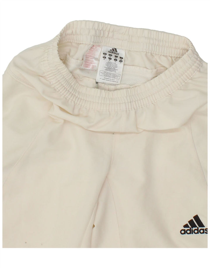 ADIDAS Boys Tracksuit Trousers 7-8 Years Beige Polyester Vintage Adidas and Second-Hand Adidas from Messina Hembry 