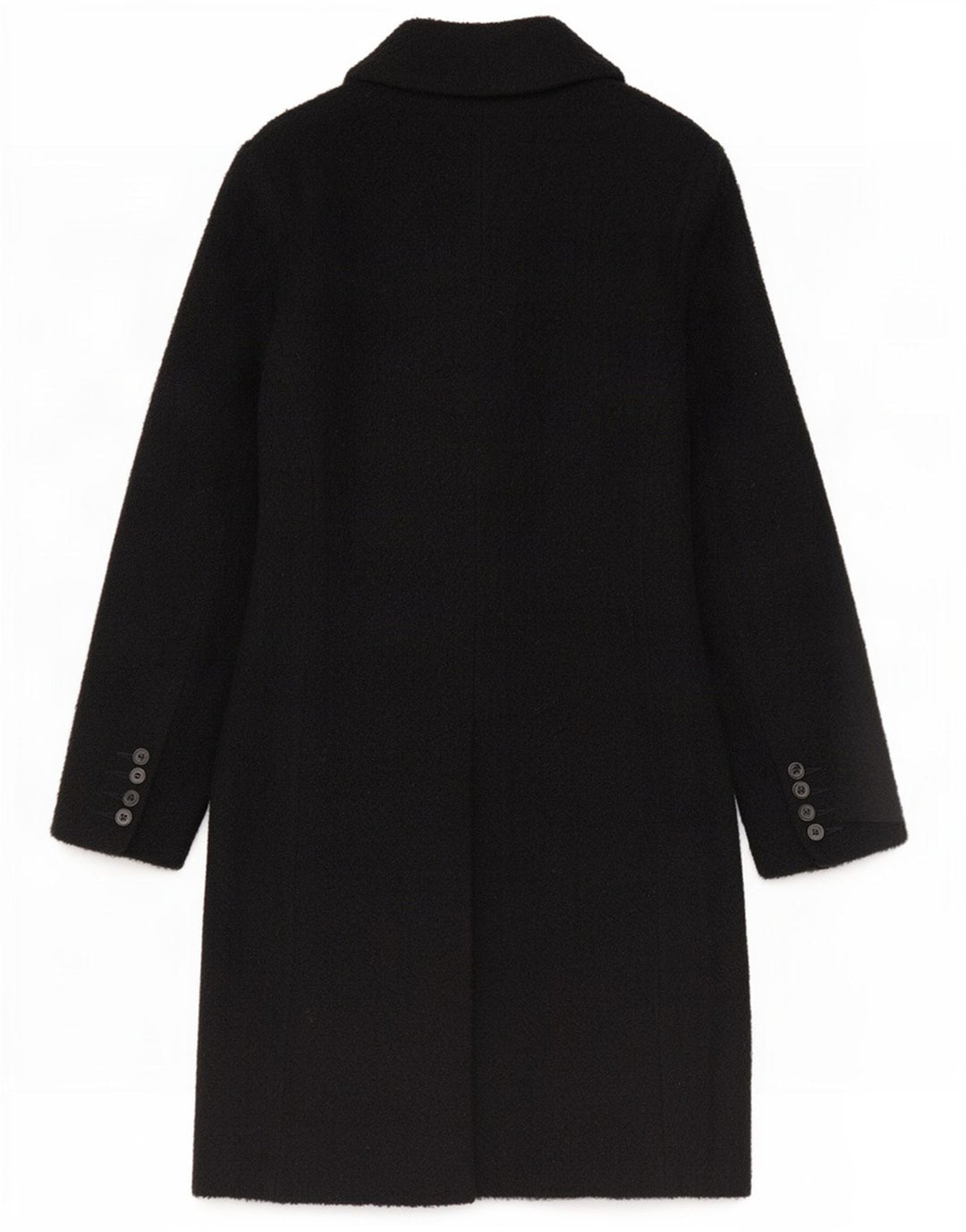 Benetton Womens Overcoat IT 44 Medium Black Wool