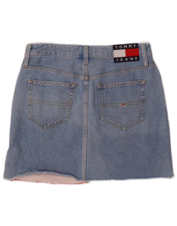Tommy Hilfiger Womens Mini Denim Skirt W27 Small Blue Colourblock Cotton