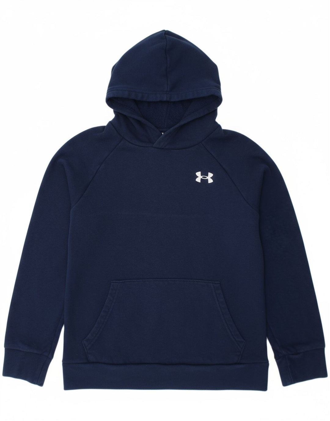 UNDER ARMOUR Boys Hoodie Jumper 9-10 Years Medium Navy Blue Cotton