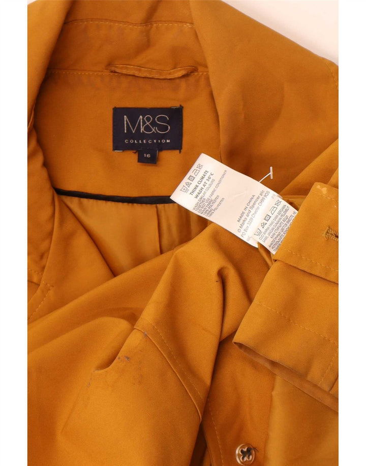 Marks & Spencer Mens Trench Coat UK 16 Large Orange Polyester