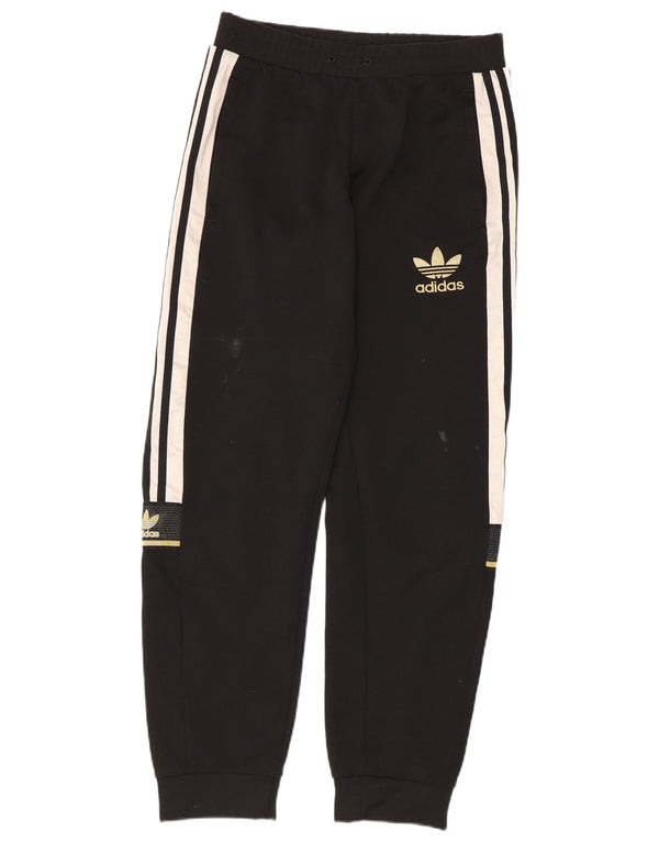 ADIDAS Mens Tracksuit Trousers Joggers Small  Black Polyester