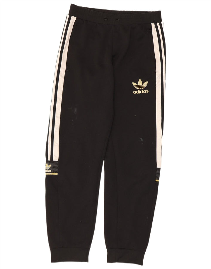 ADIDAS Mens Tracksuit Trousers Joggers Small  Black Polyester