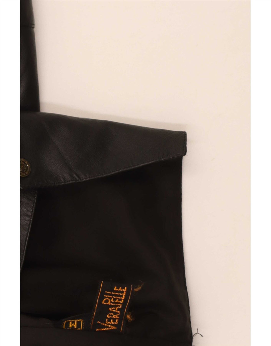 Vintage Mens Leather Waistcoat Medium Black