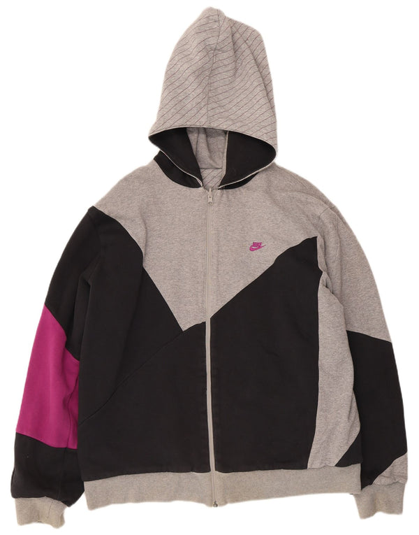 Nike Mens Zip Hoodie Sweater UK 42/44 Large Multicoloured Colourblock