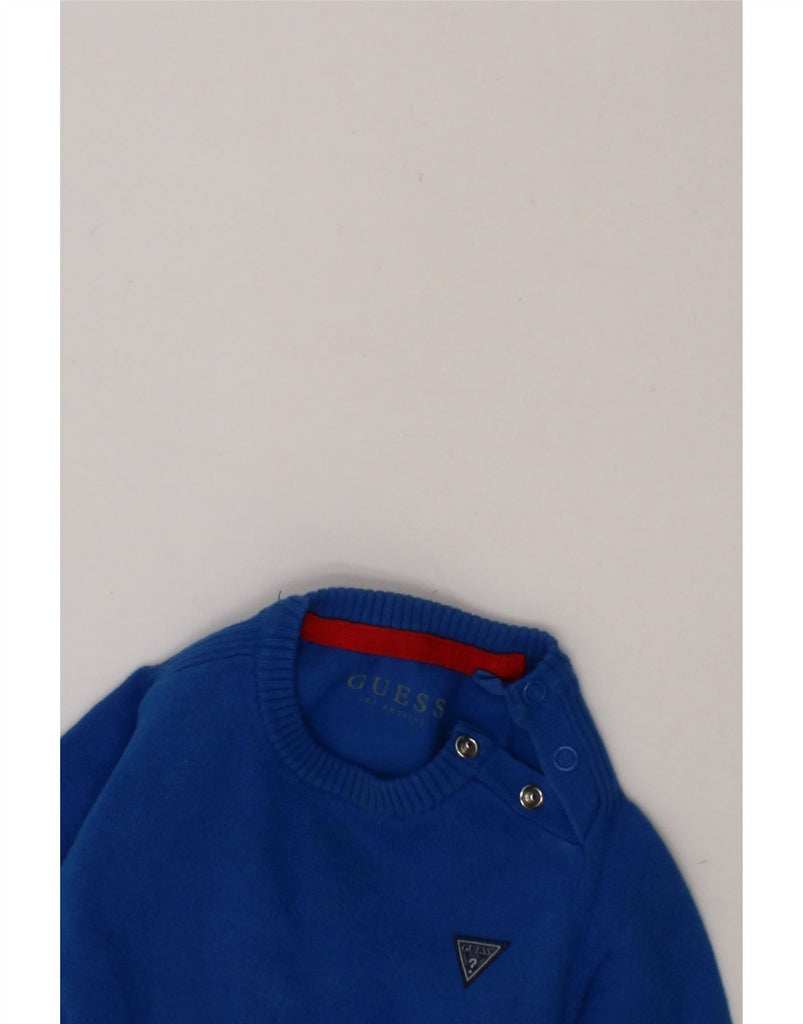GUESS Baby Boys Crew Neck Jumper Sweater 6-9 Months Blue Cotton Vintage Guess and Second-Hand Guess from Messina Hembry 