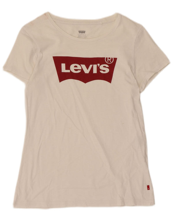 Levi's Womens Graphic T-Shirt Top UK 10 Small White
