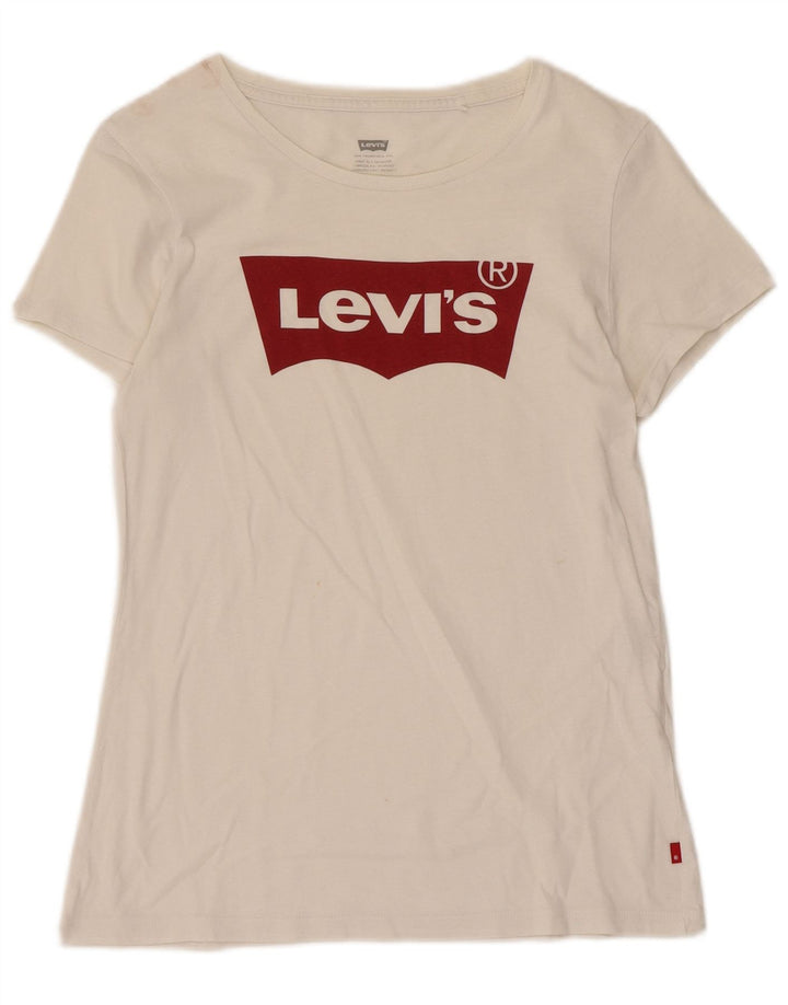Levi's Womens Graphic T-Shirt Top UK 10 Small White