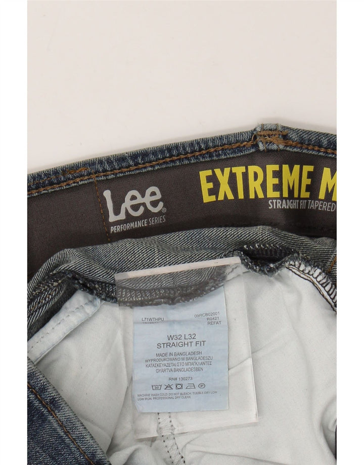 LEE Womens Extreme Motion Straight Tapered Jeans W32 L32 Blue Cotton