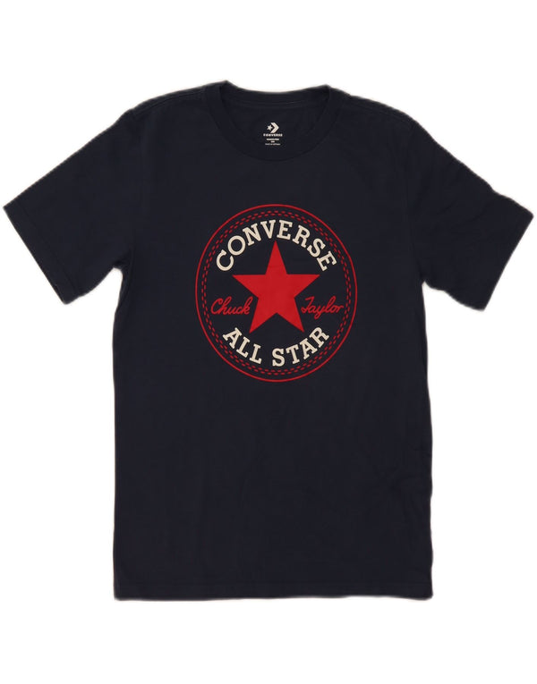 Converse Mens Chuck Taylor Graphic T-Shirt Top 2XS Navy Blue Cotton