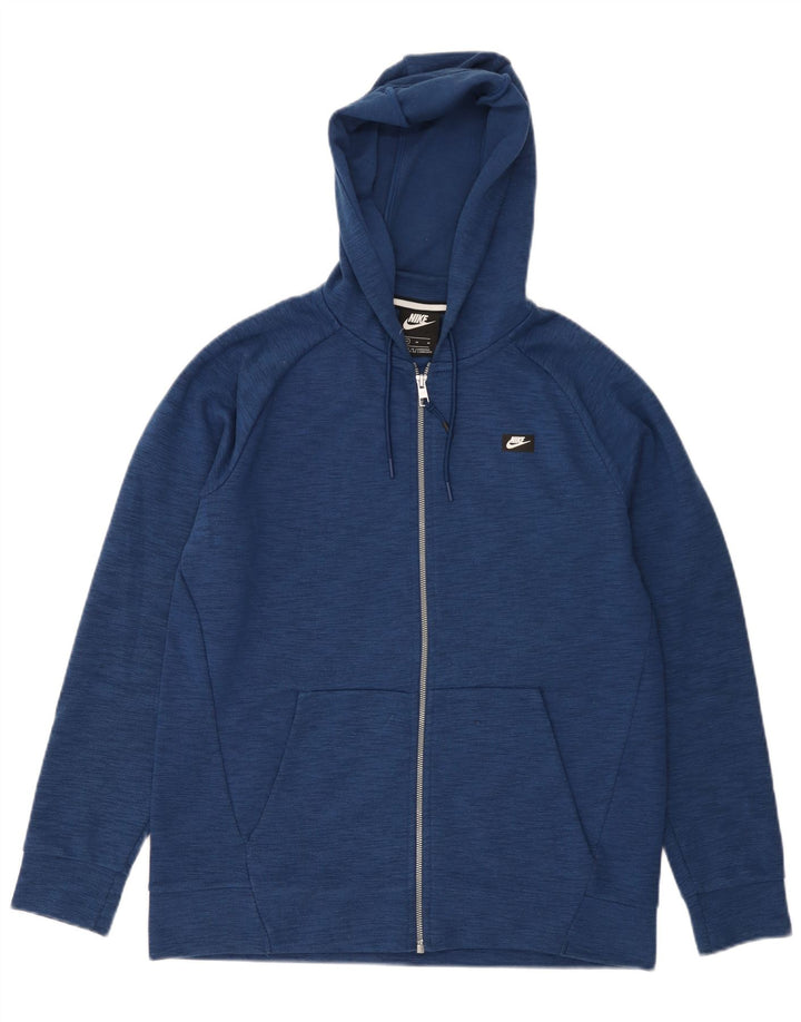Nike Mens Zip Hoodie Sweater Medium Blue Cotton