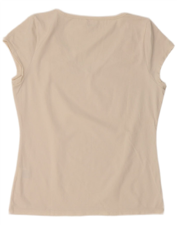 FILA Womens T-Shirt Top UK 16 Large Off White Nylon