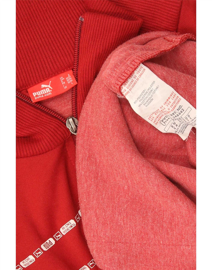 Puma Mens Graphic Tracksuit Top Jacket Large Red Colourblock Cotton
