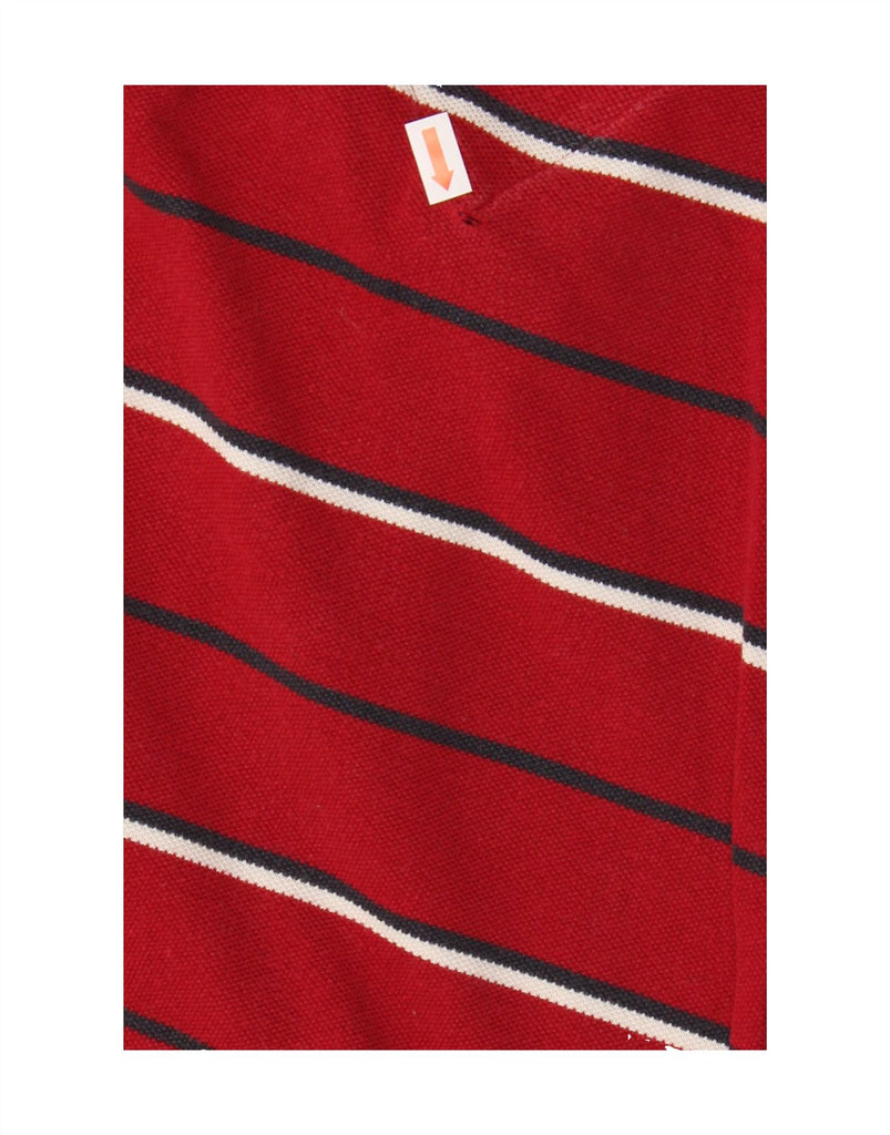 TOMMY HILFIGER Mens Slim Fit Long Sleeve Polo Shirt Large Red Striped Vintage Tommy Hilfiger and Second-Hand Tommy Hilfiger from Messina Hembry 