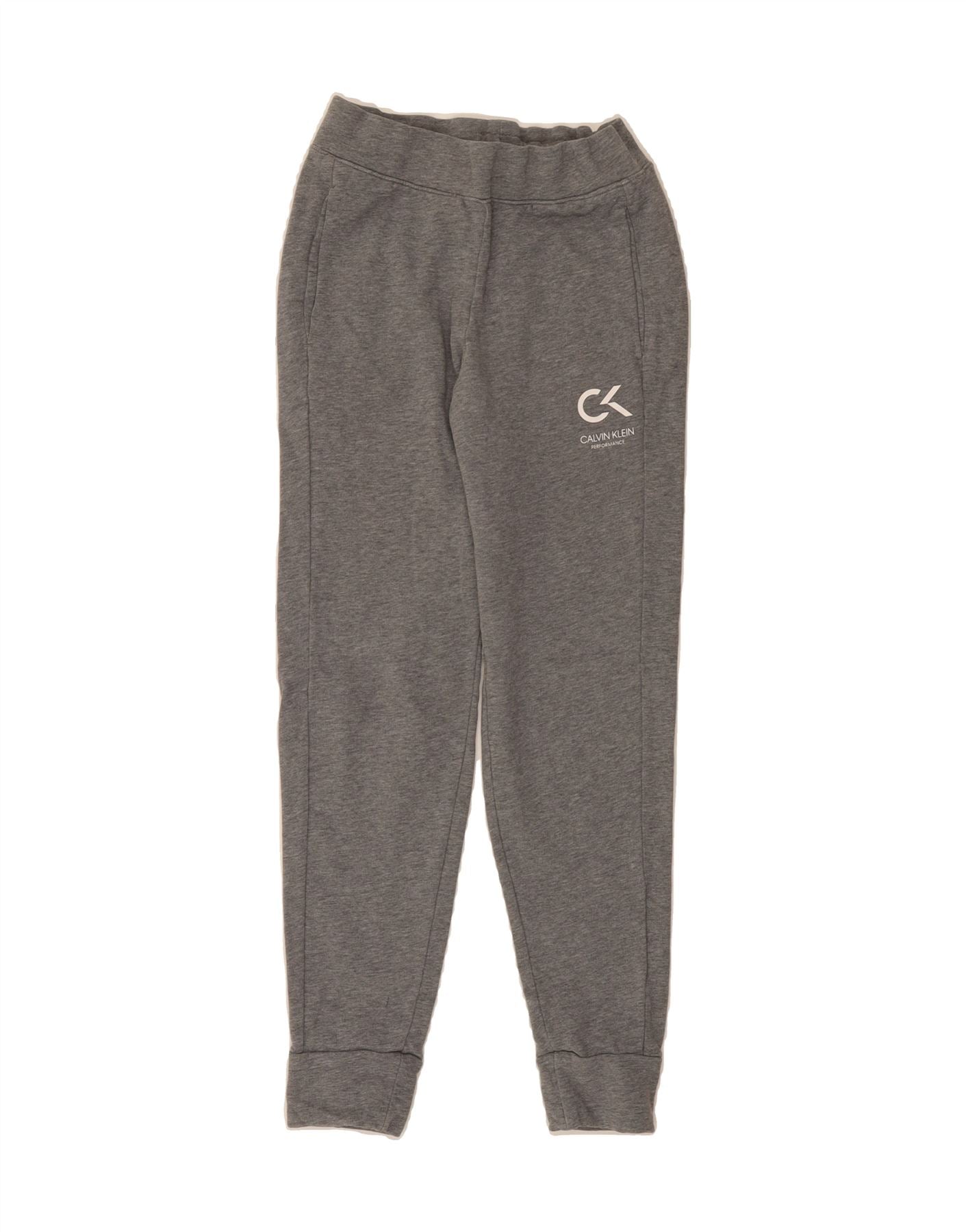 CALVIN KLEIN Mens Performance Tracksuit Trousers Joggers XS Grey