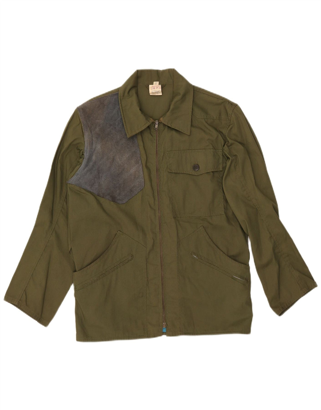 VINTAGE Mens Utility Jacket UK 36 Small Khaki Polyester