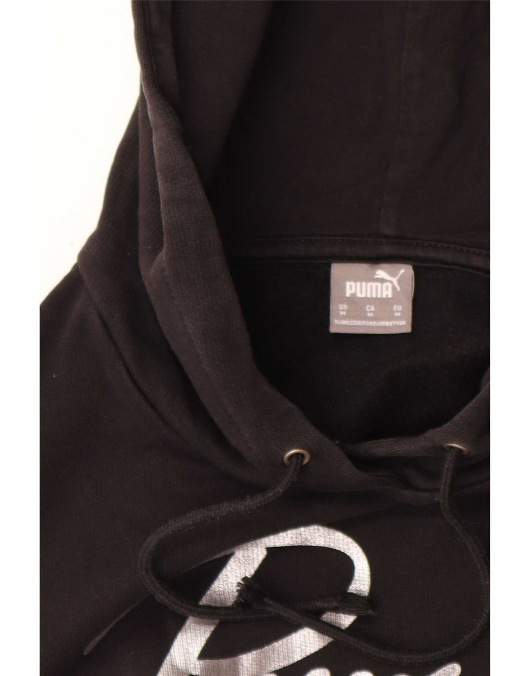 Puma Mens Graphic Hoodie Jumper Medium Black