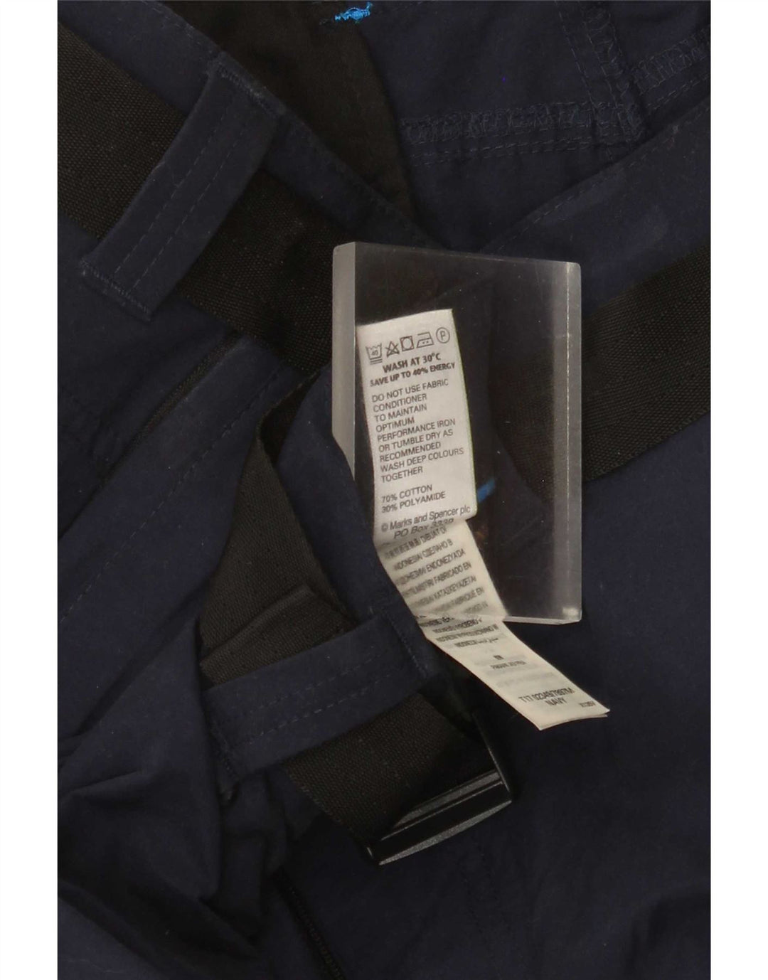Marks & Spencer Mens Cargo Shorts W40 XL Navy Blue Cotton