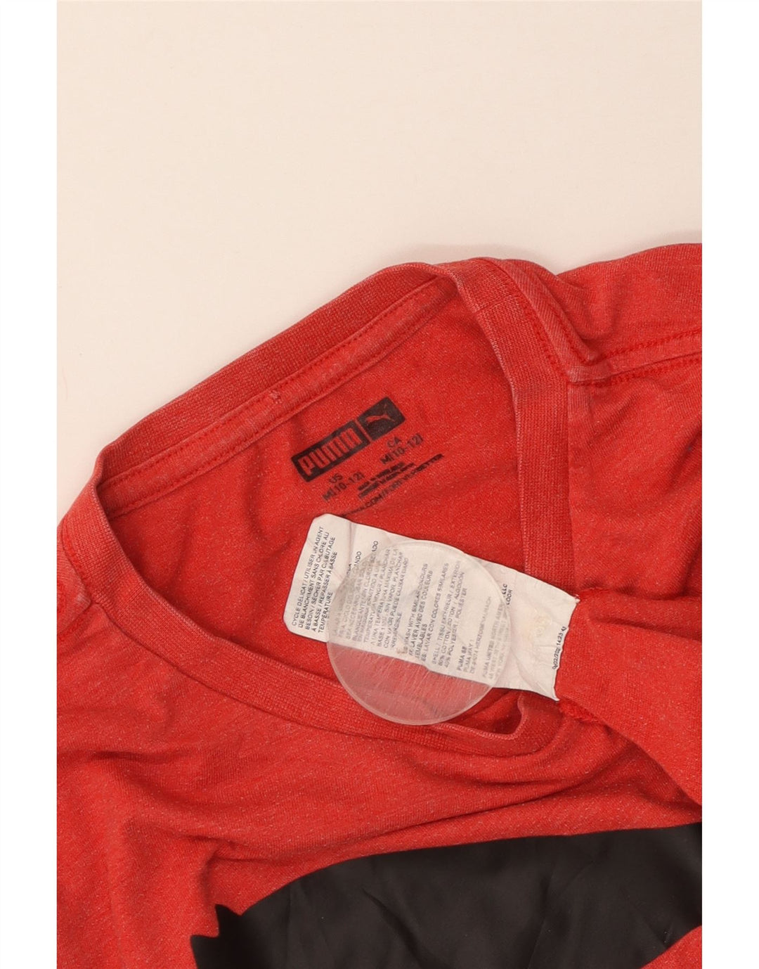 Puma Boys Graphic T-Shirt Top 10-11 Years Medium Red Cotton