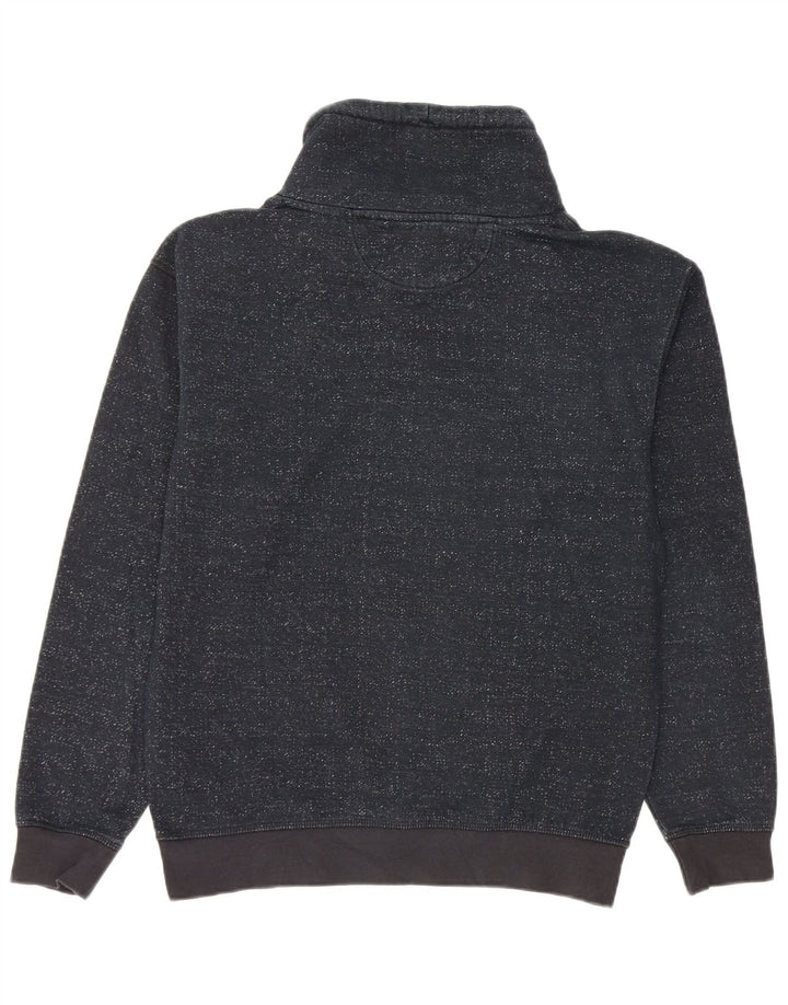 Zara Mens Sweatshirt Jumper Small Navy Blue Flecked Cotton