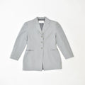 VINTAGE Womens 3 Button Blazer Jacket IT 40 Small Grey Polyester | Vintage | Thrift | Second-Hand | Used Clothing | Messina Hembry 