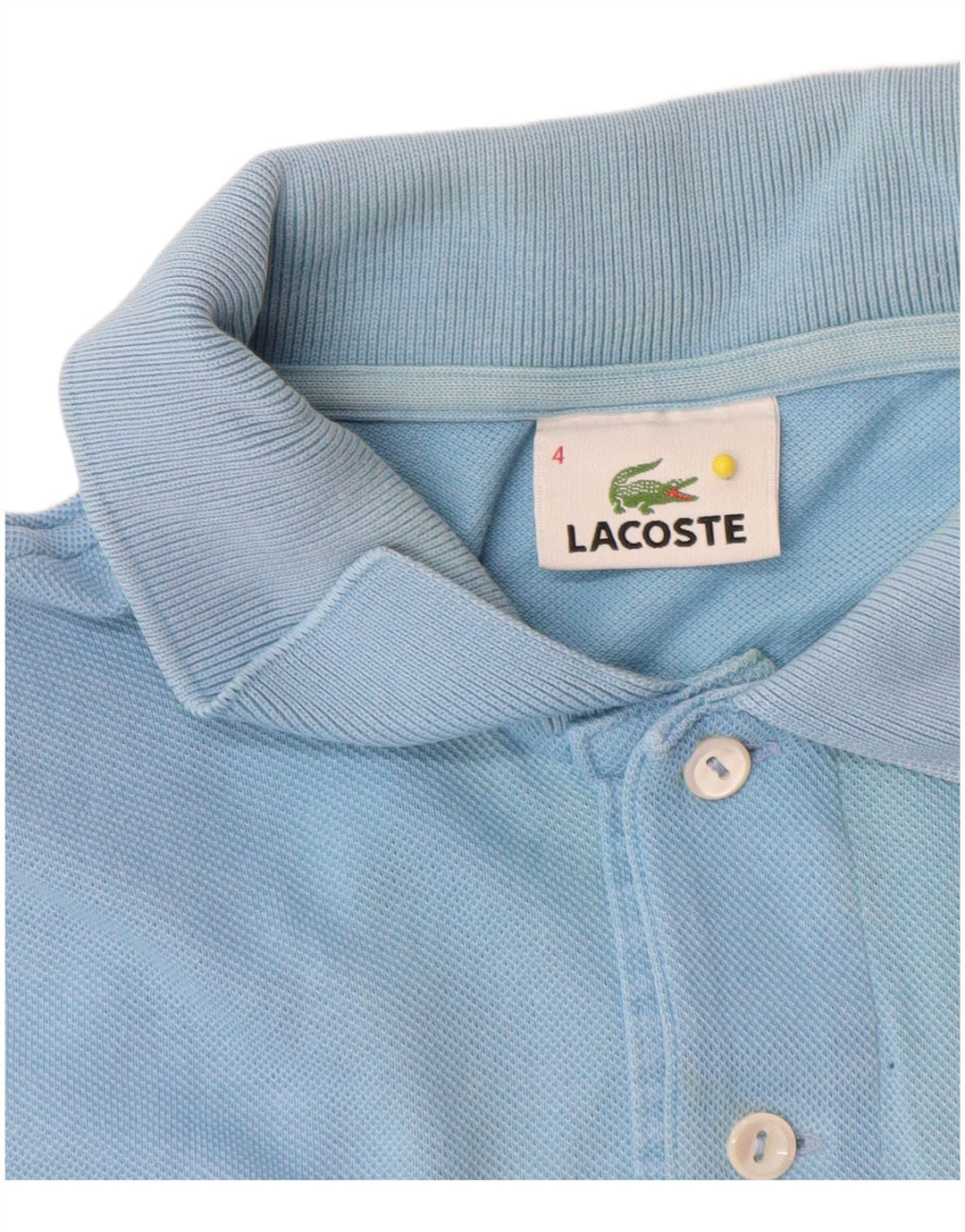 Lacoste Mens Polo Shirt Size 4 Medium Blue Cotton