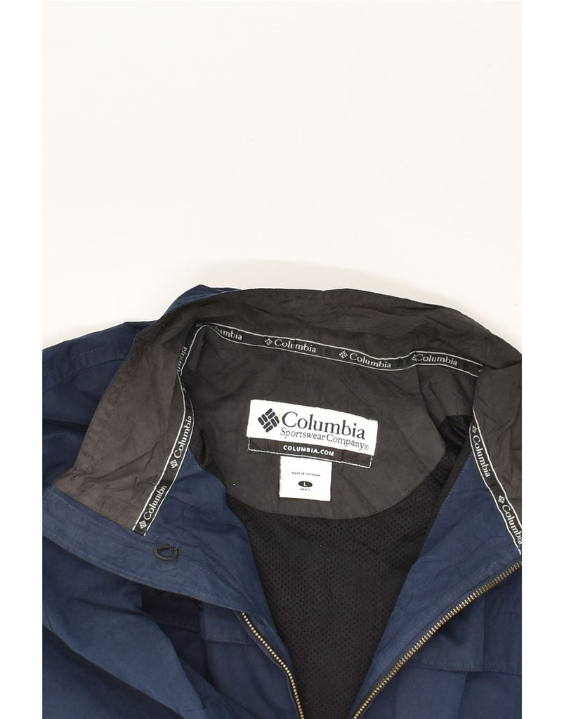 COLUMBIA Mens Bomber Jacket UK 40 Large Navy Blue Polyester | Vintage Columbia | Thrift | Second-Hand Columbia | Used Clothing | Messina Hembry 