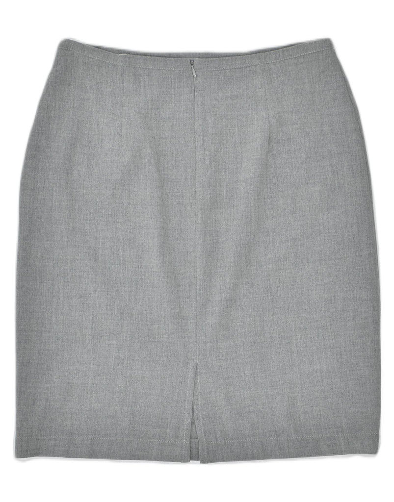 KRIZIA JEANS Womens Pencil Skirt UK 18 XL Grey Polyester | Vintage | Thrift | Second-Hand | Used Clothing | Messina Hembry 