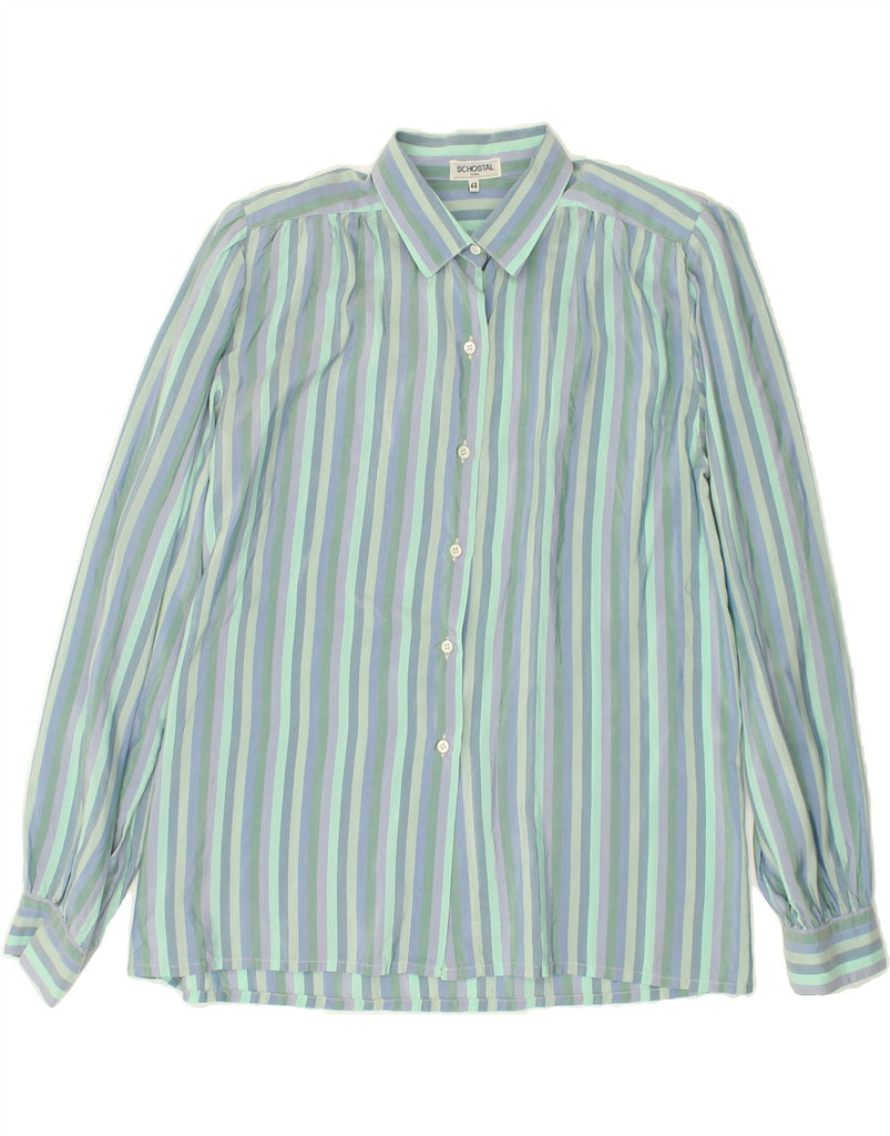 VINTAGE Womens Roma Shirt IT 48 XL Green Striped | Vintage Vintage | Thrift | Second-Hand Vintage | Used Clothing | Messina Hembry 