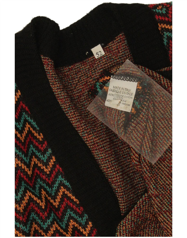 Vintage Womens Cardigan Sweater IT 52 2XL Multicoloured Chevron Cotton