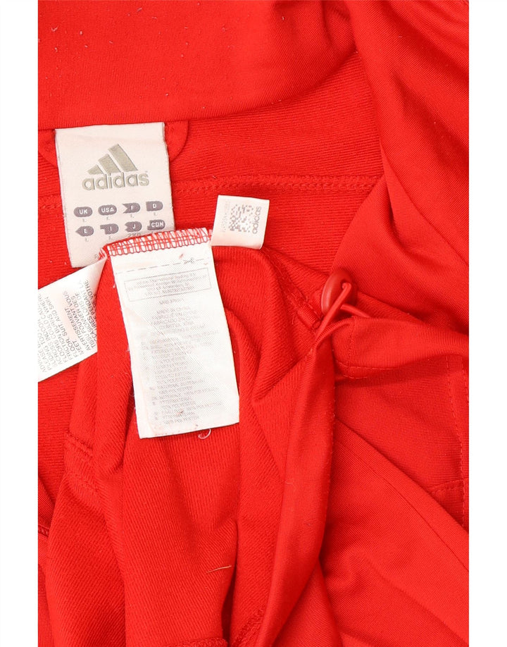 Adidas Mens Tracksuit Top Jacket Large Red Colourblock Polyester
