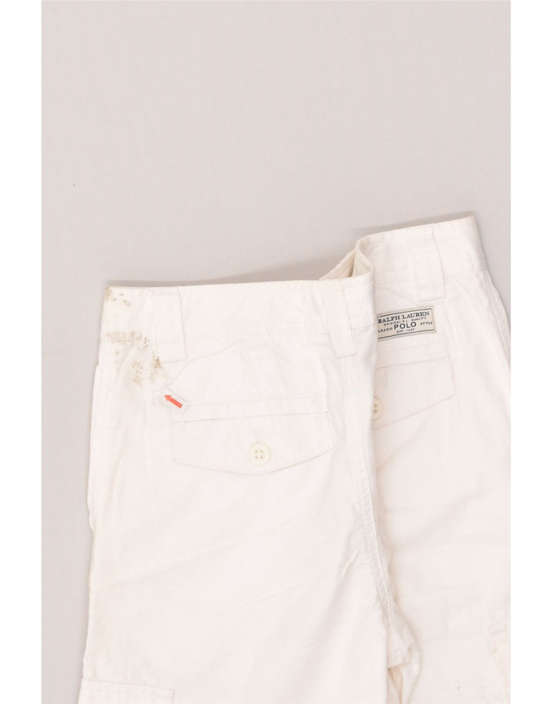 POLO RALPH LAUREN Girls Cargo Shorts 13-14 Years W28 White Cotton | Vintage Polo Ralph Lauren | Thrift | Second-Hand Polo Ralph Lauren | Used Clothing | Messina Hembry 