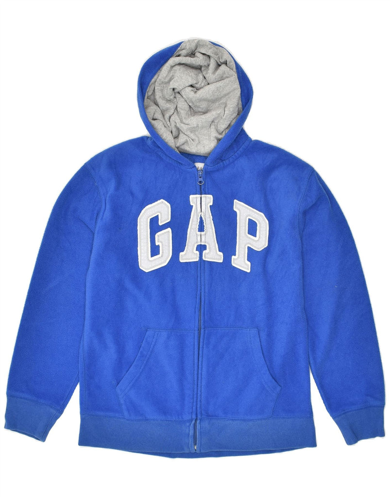 GAP Boys Graphic Fleece Zip Hoodie Sweater 15-16 Years 2XL Blue Polyester | Vintage Gap | Thrift | Second-Hand Gap | Used Clothing | Messina Hembry 