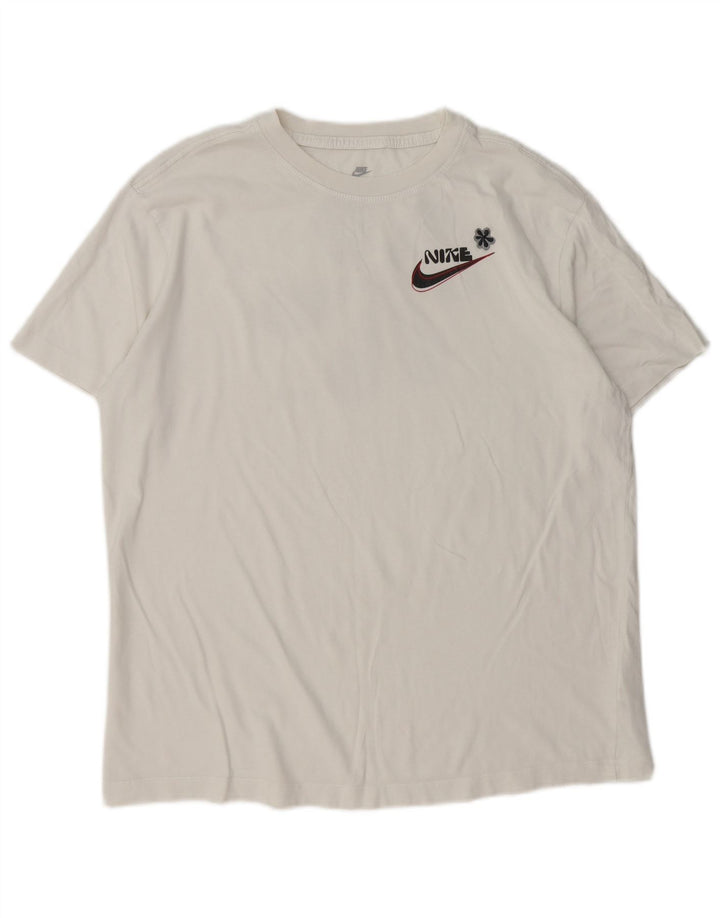 Nike Mens Loose Fit Graphic T-Shirt Top Medium White Cotton