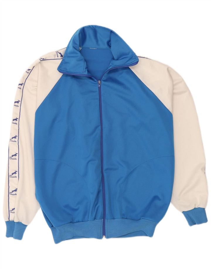 GAZELLE Mens Graphic Tracksuit Top Jacket Medium Blue Colourblock