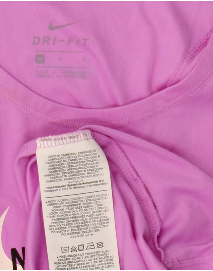 Nike Womens Running Graphic Vest Top UK 14 Medium Pink Polyester Sports