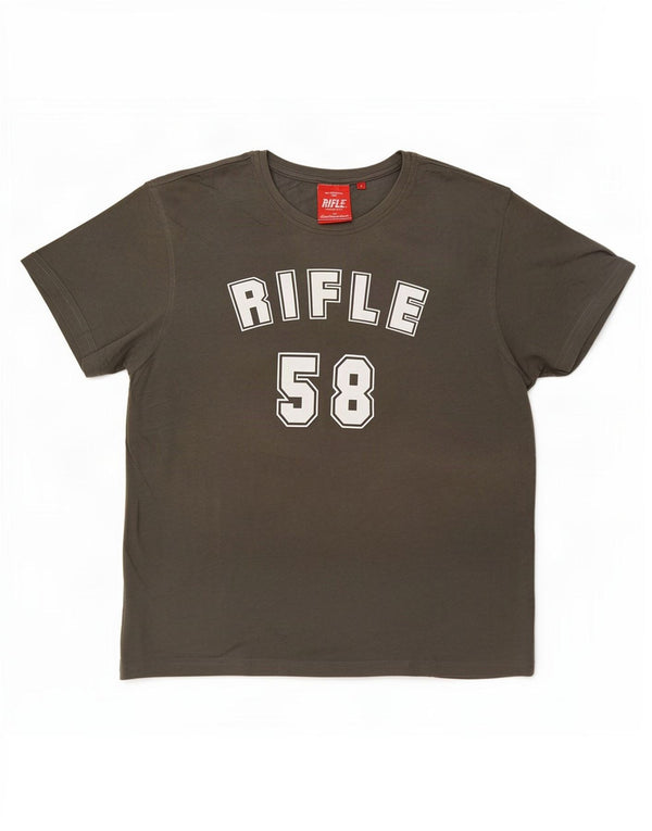 Rifle Mens Graphic T-Shirt Top Large Grey