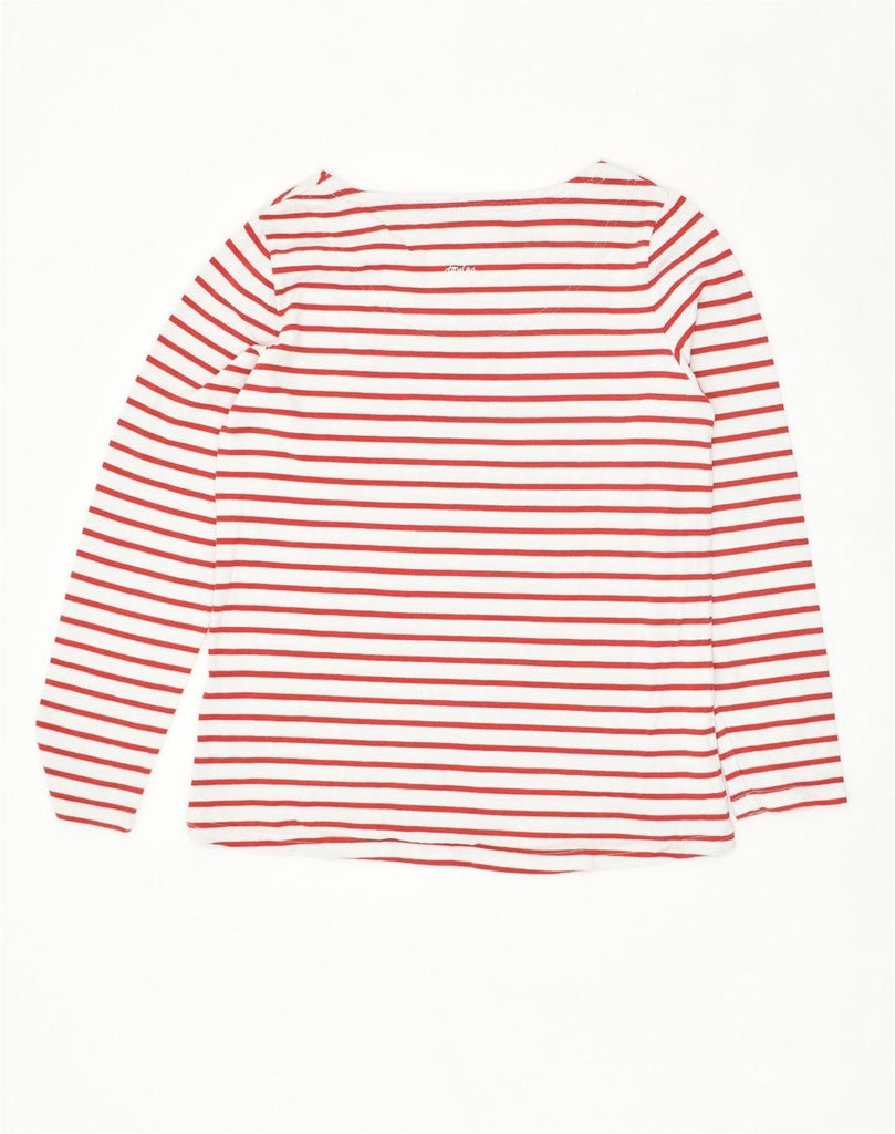 JOULES Womens Graphic Top Long Sleeve UK 12 Medium Red Striped Cotton | Vintage Joules | Thrift | Second-Hand Joules | Used Clothing | Messina Hembry 