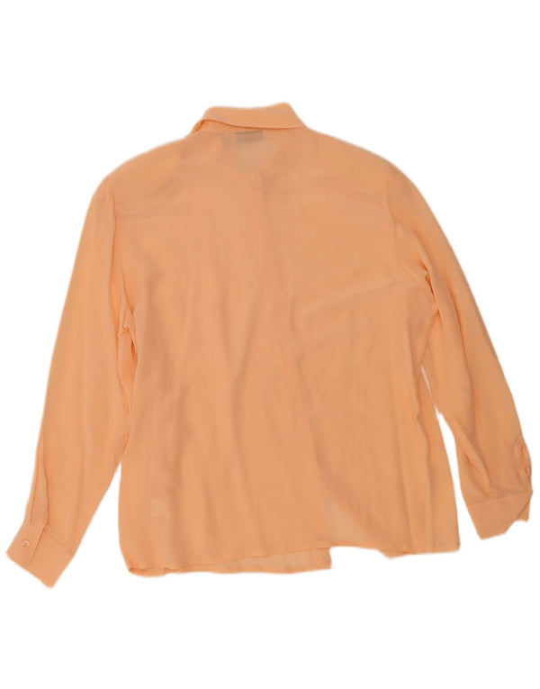 Laura Di Sarpi Womens Shirt Blouse UK 16 Large Orange Silk