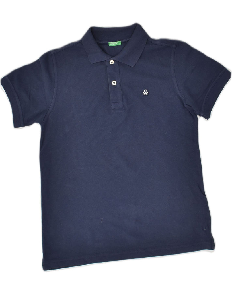 BENETTON Boys Polo Shirt 10-11 Years XL Navy Blue Cotton | Vintage Benetton | Thrift | Second-Hand Benetton | Used Clothing | Messina Hembry 