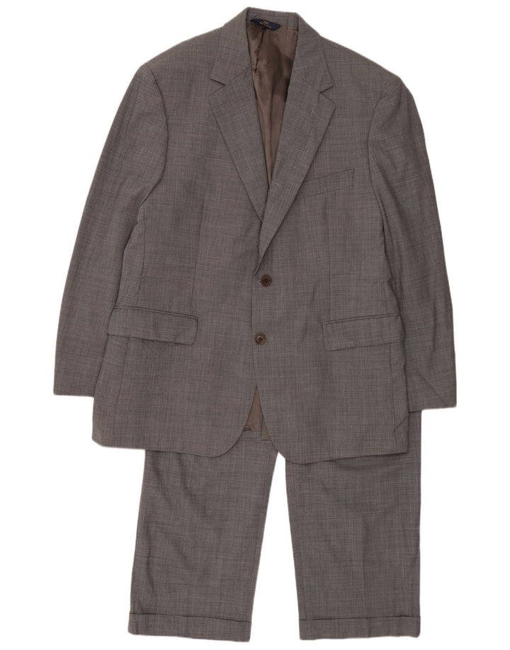 BROOKS BROTHERS Mens 346 2 Button 2 Piece Suit UK 42 XL W34 L29 Grey Wool