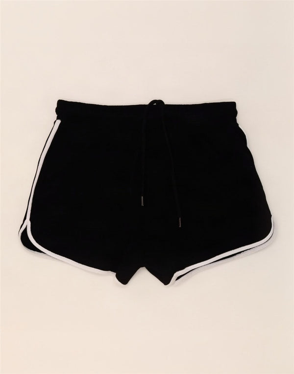 Guess Womens Sport Shorts UK 14 Large Black Cotton