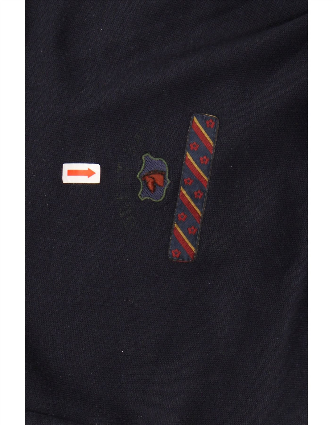 GREAT BAY Mens Button Neck Jumper Sweater Large Navy Blue Cotton