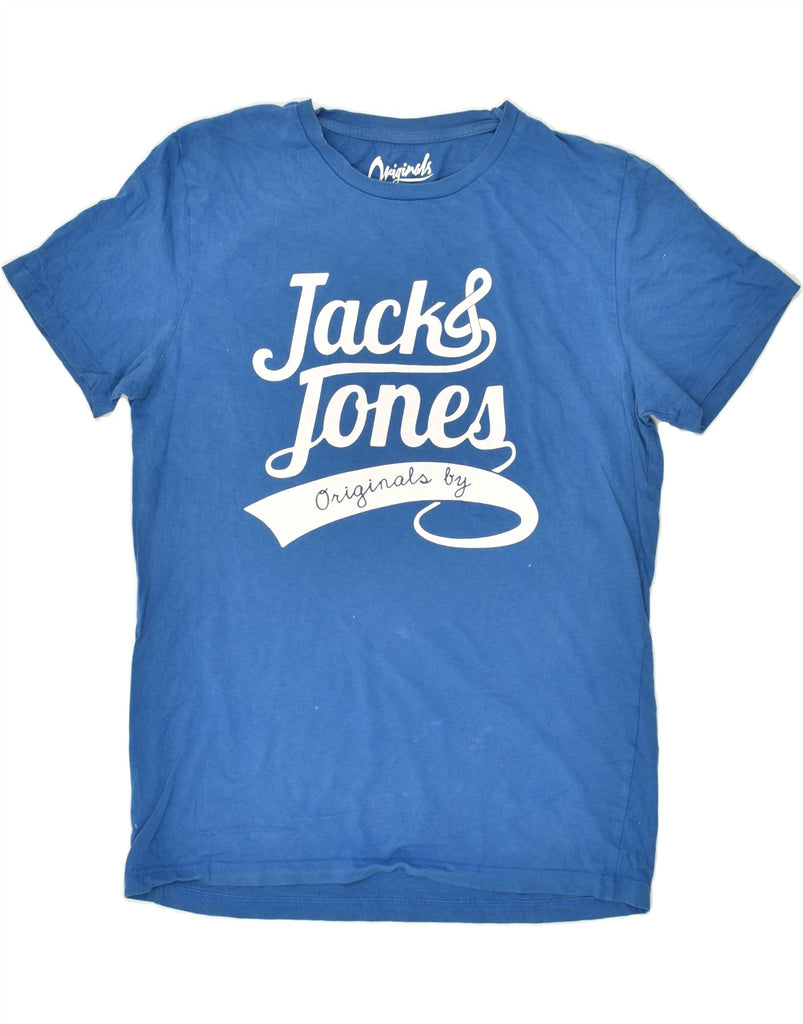 JACK & JONES Mens Graphic T-Shirt Top Medium Blue Cotton | Vintage Jack & Jones | Thrift | Second-Hand Jack & Jones | Used Clothing | Messina Hembry 