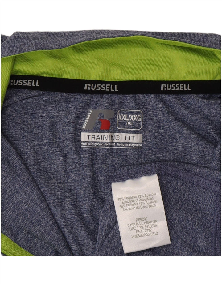 Russell Athletic Boys Pullover Tracksuit Top 15-16 Years 2XL Blue Flecked